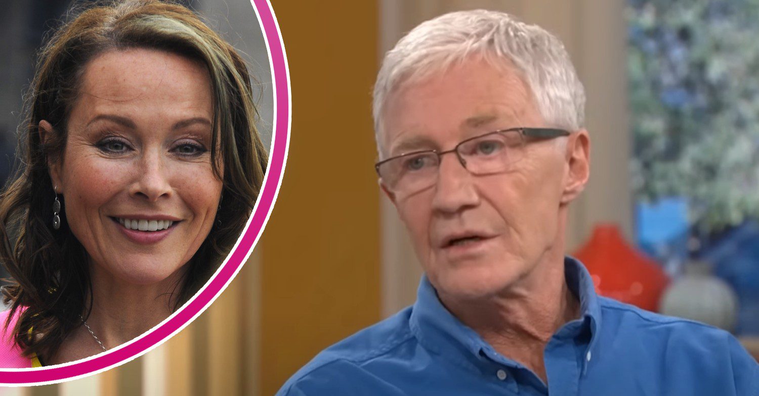 Amanda Mealing smiling and Paul O'Grady on This Morning