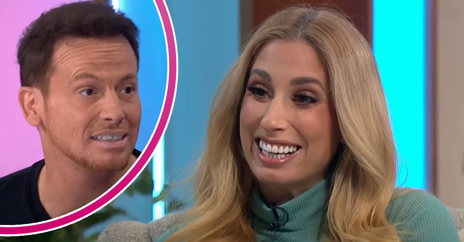 Joe Swash on Loose Women and Stacey Solomon smiling on Lorraine