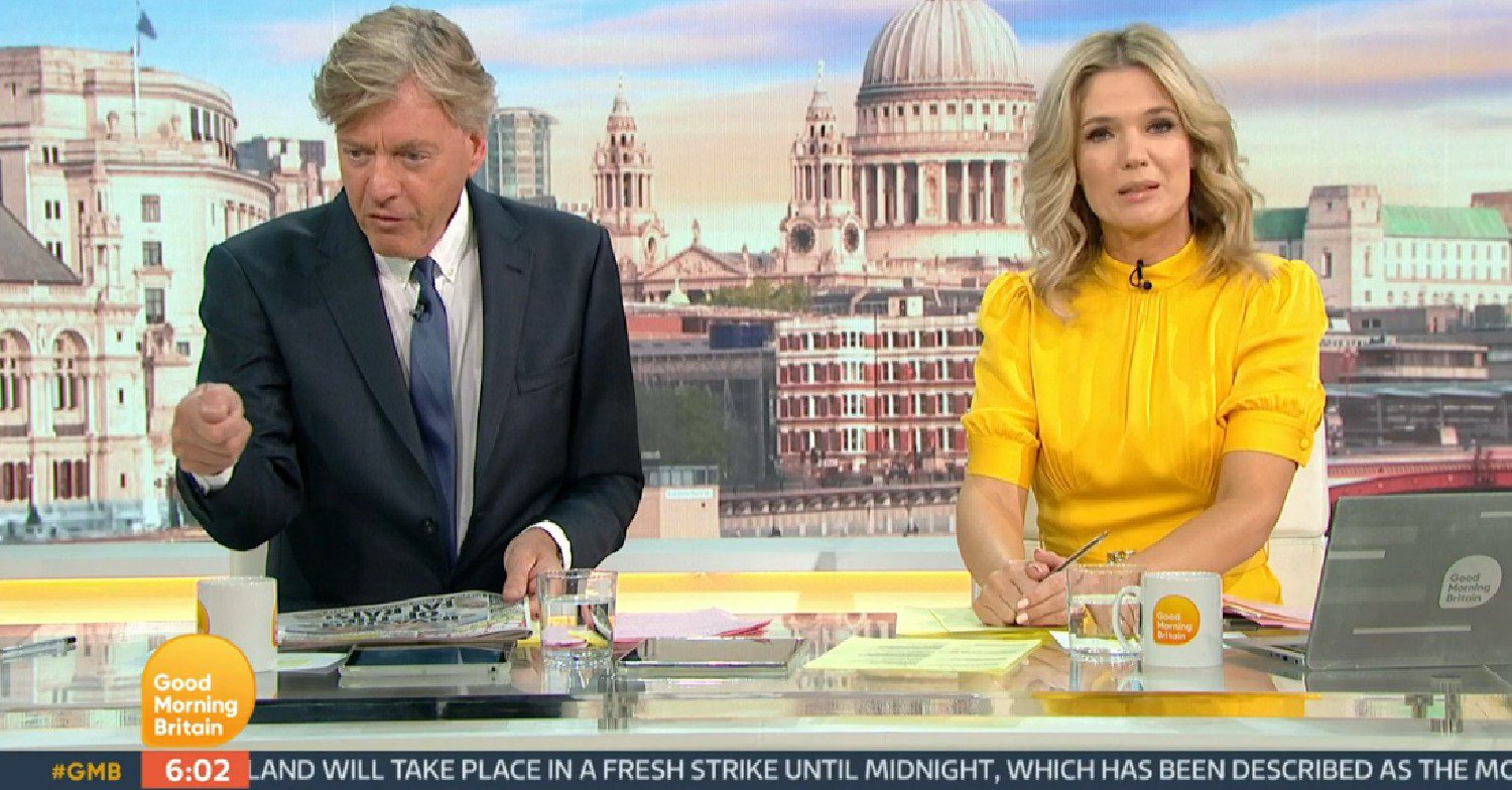 Richard Madeley talking on GMB alongside Charlotte Hawkins