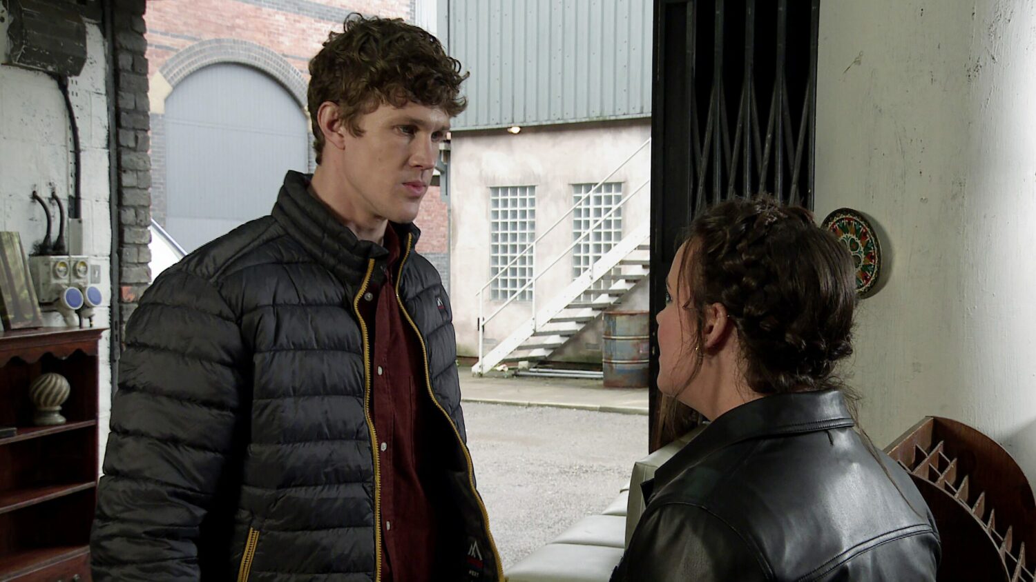 Jackson in Coronation Street looks annoyed at Faye