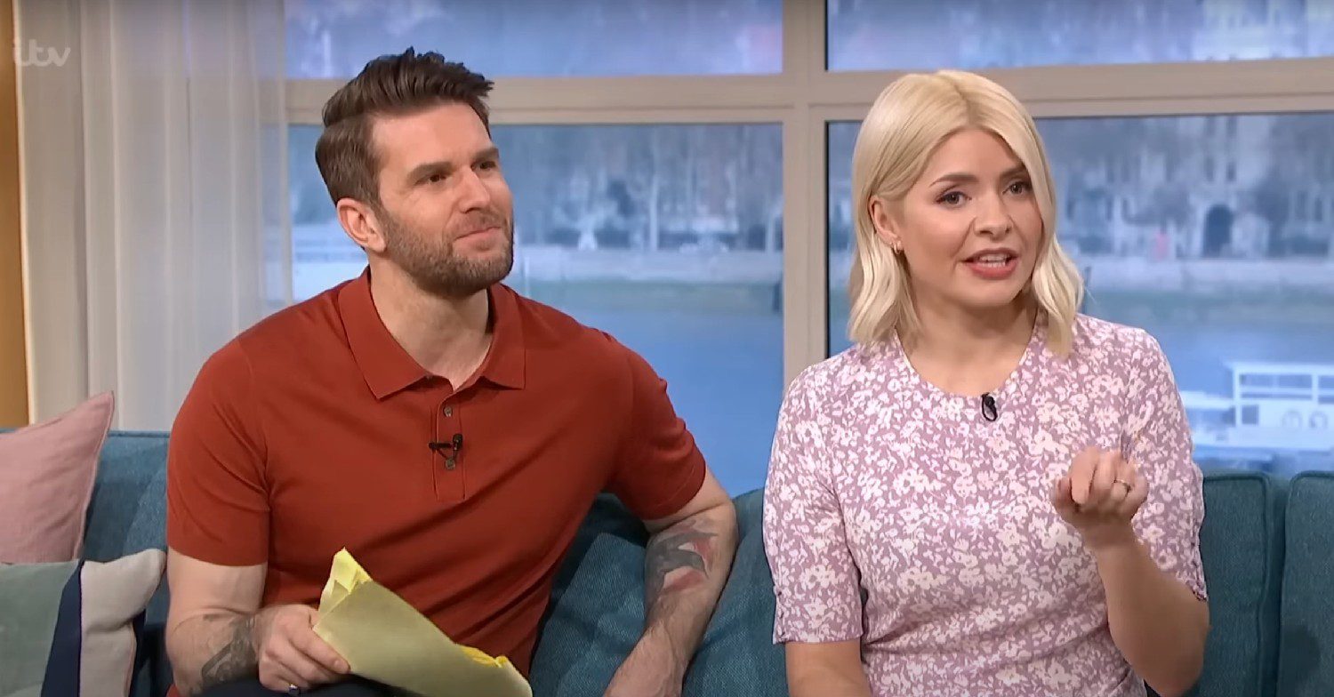 Joel Dommett and Holly Willoughby on This Morning 