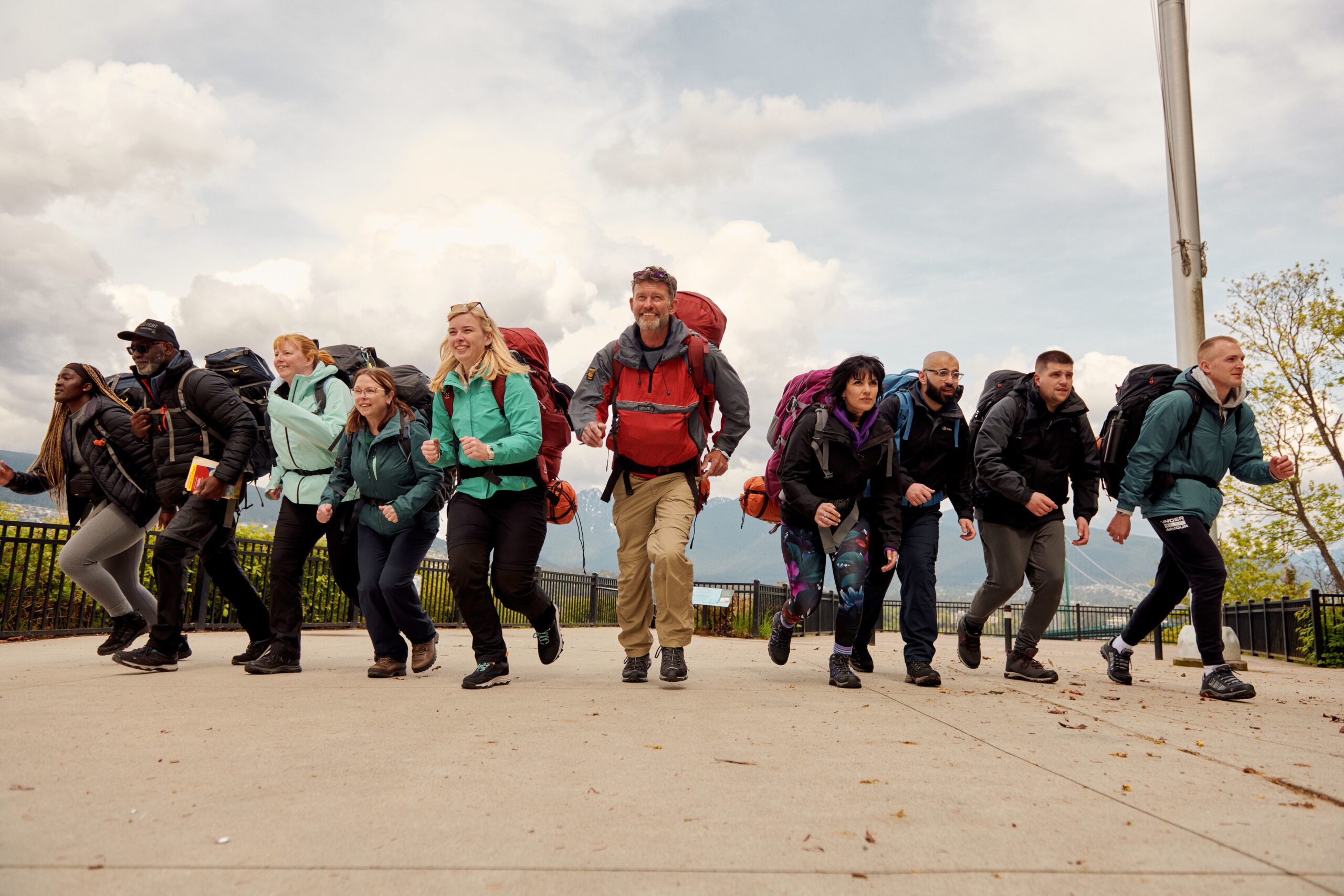 The contestants at the starting line of Race Across the World on BBC One