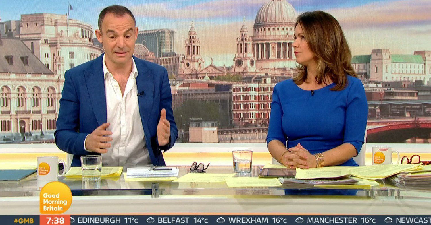 Martin Lewis speaking as Susanna Reid looks at him on Good Morning Britain