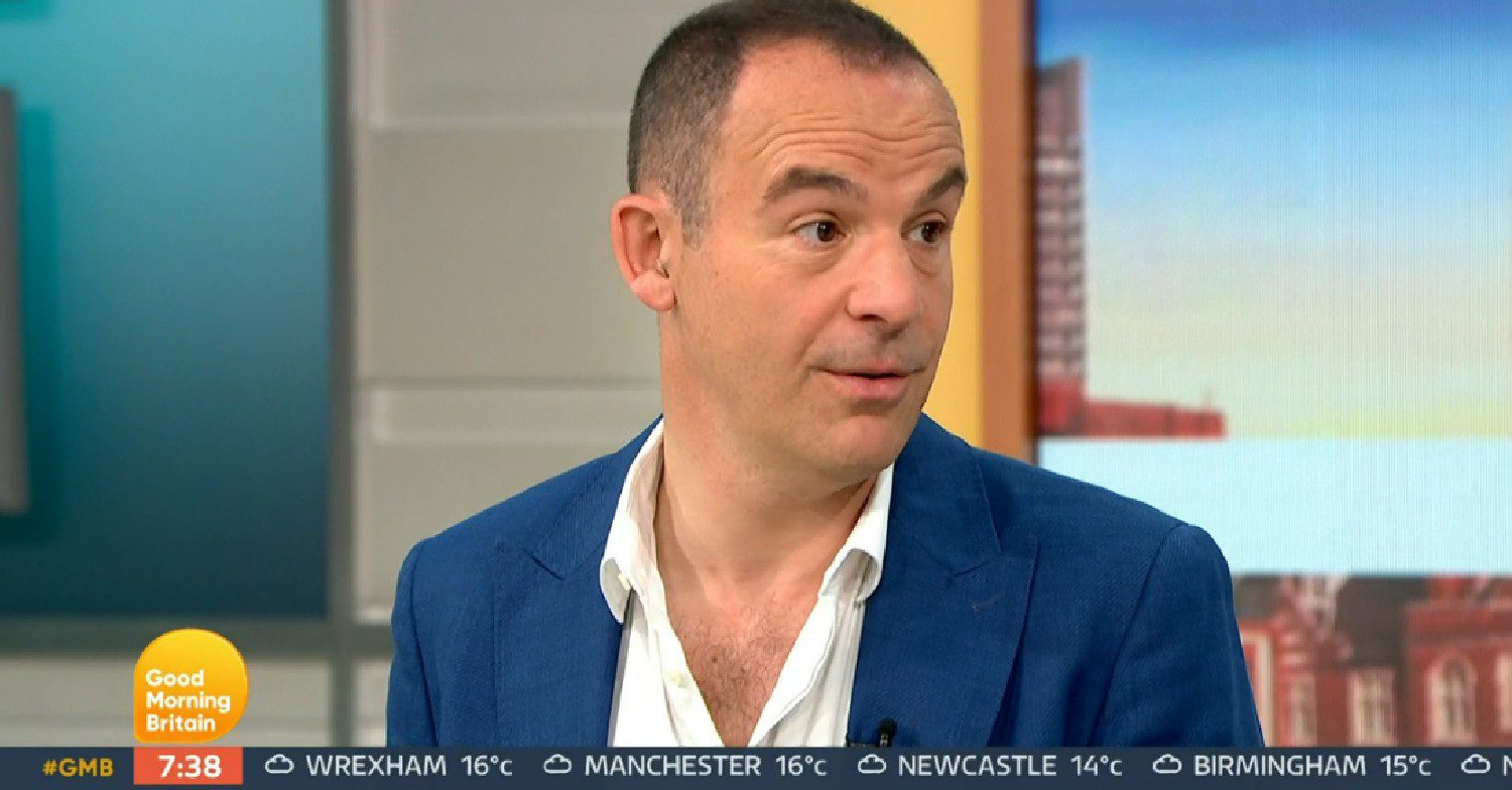Martin Lewis looking serious on Good Morning Britain