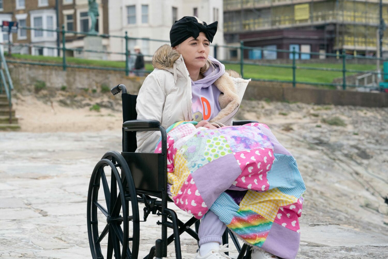 EastEnders' Lola is looking sad in a wheelchair on the beach