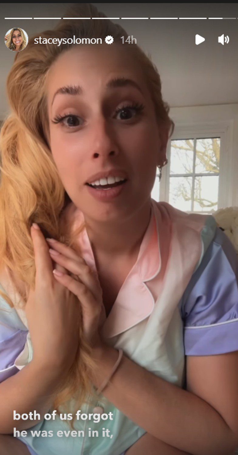 Stacey Solomon talking on her Instagram Story