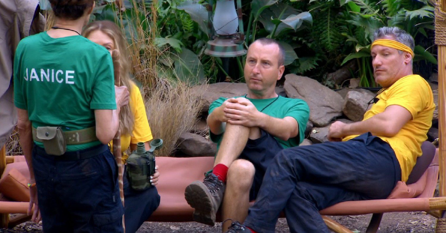 Janice Dickinson stood in front of Andy Whyment on I'm A Celebrity