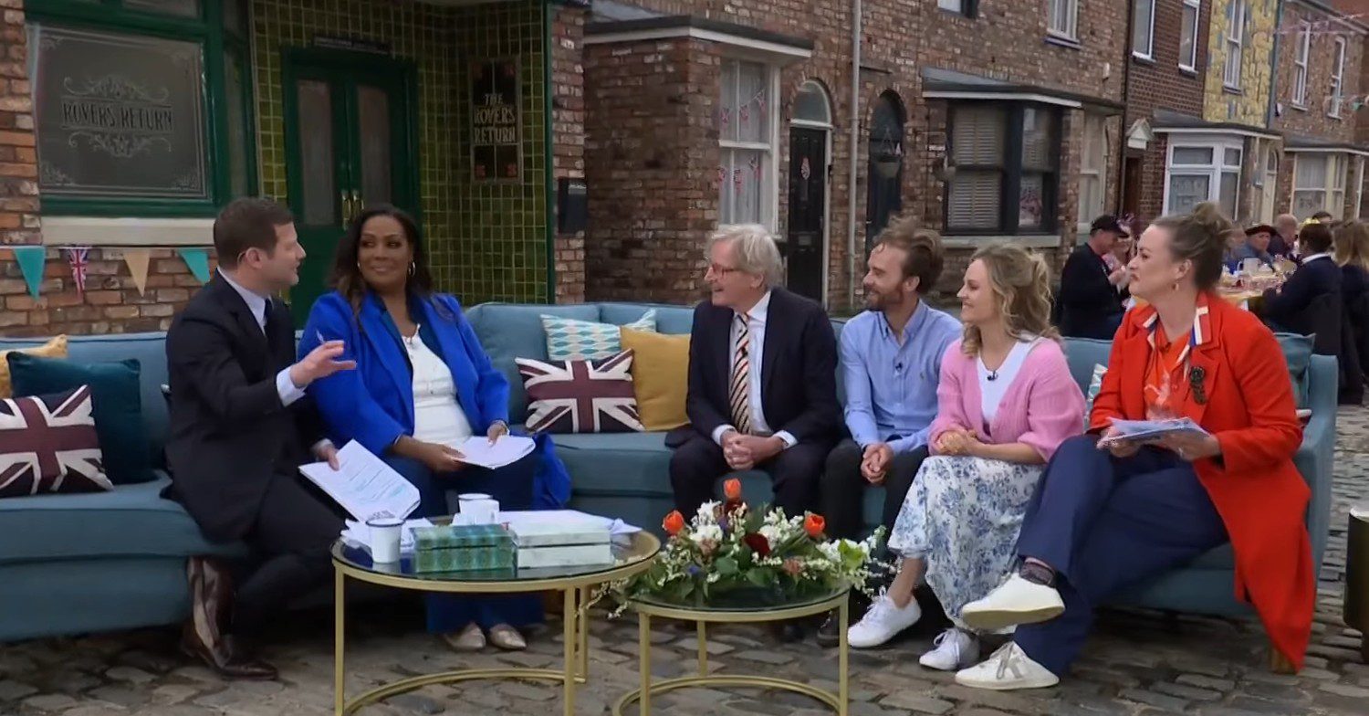 This Morning stars Dermot O'Leary and Alison Hammond speaking to Corrie cast