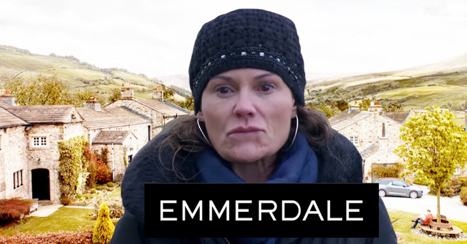 Composite image of Chas Dingle looking angry on Emmerdale; inset show logo and village background (Credit: ITV/Composite: Entertainment Daily)