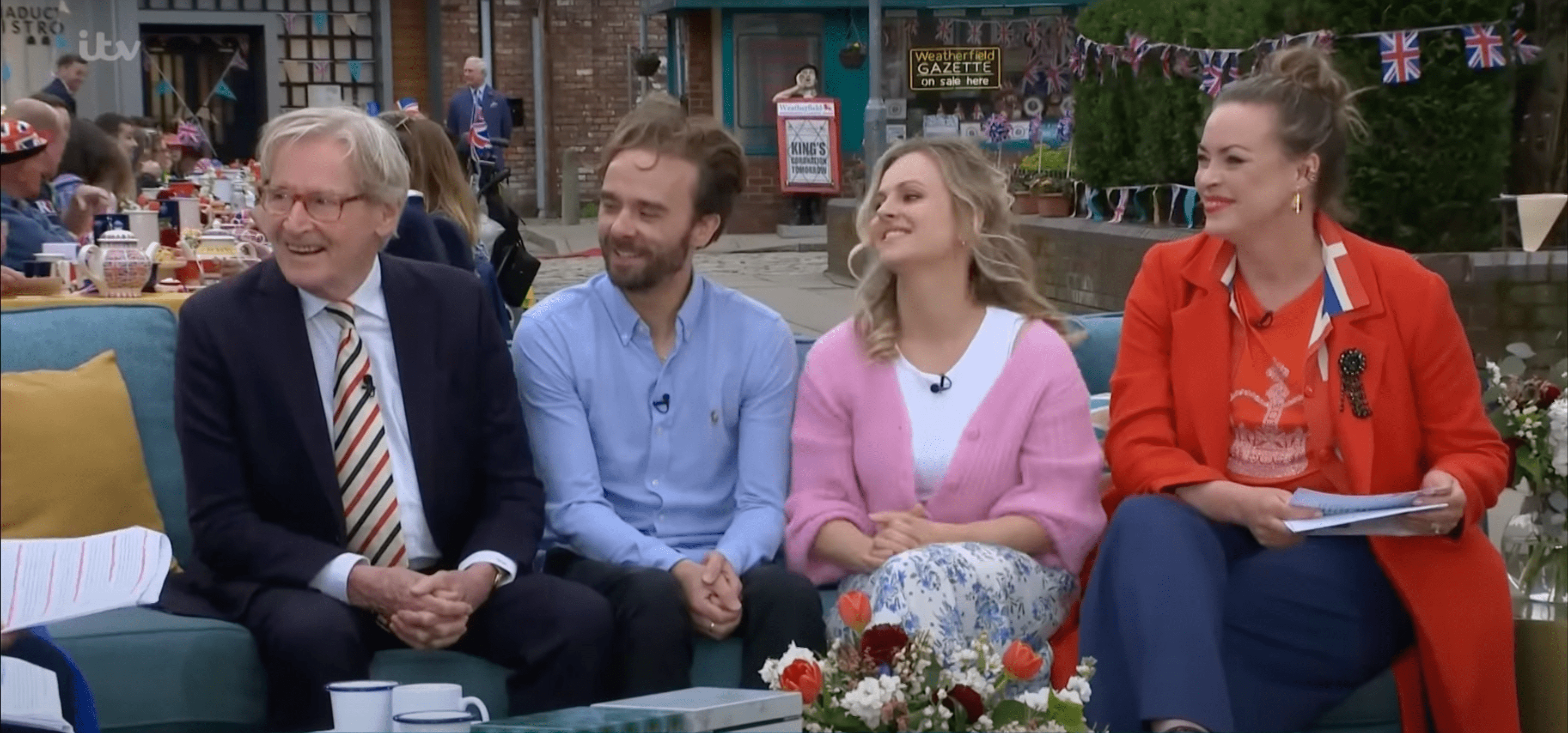 William Roache, Jack P Shepherd, Tina O'Brien and royal expert Camilla Tominey on This Morning 