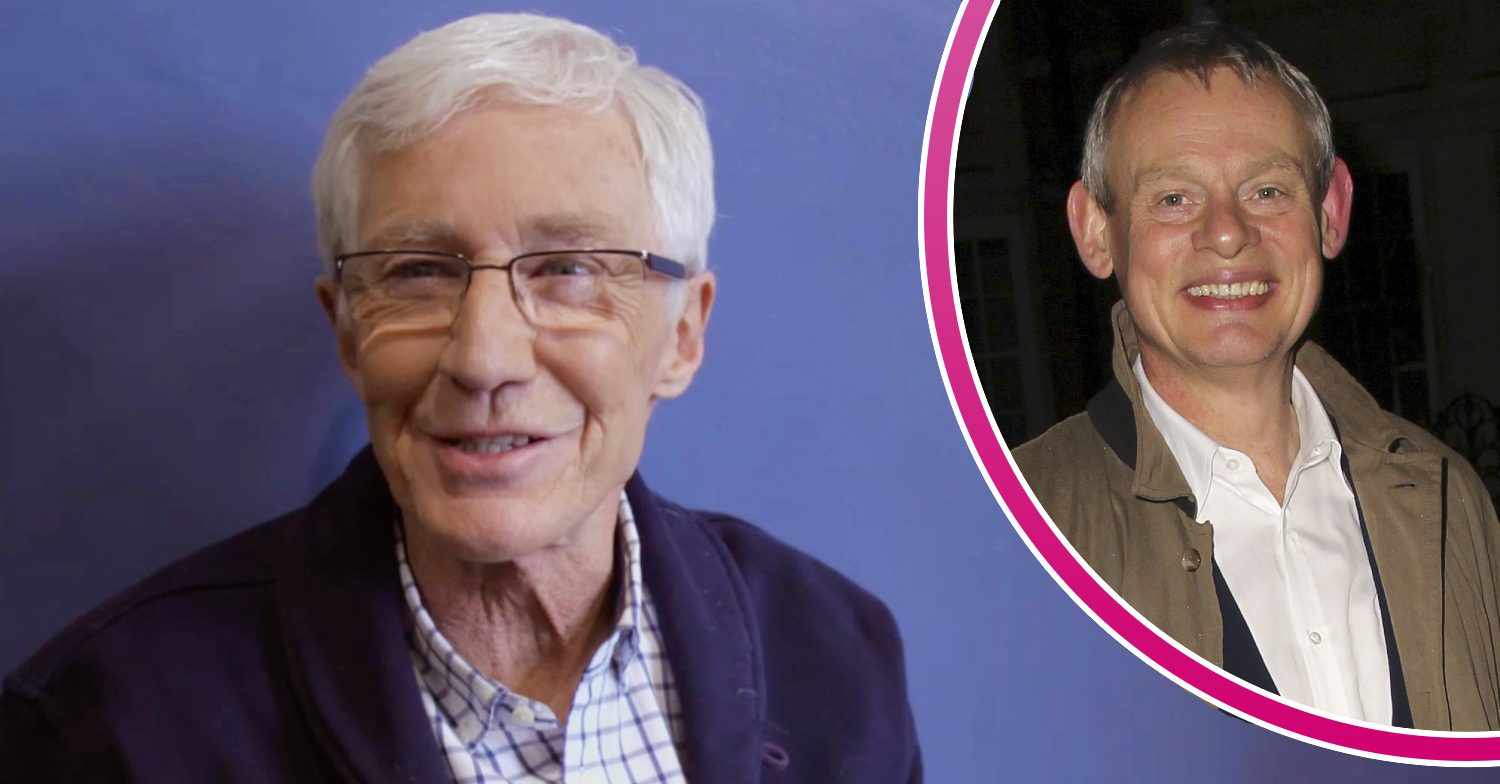 Martin Clunes and Paul O'Grady smile