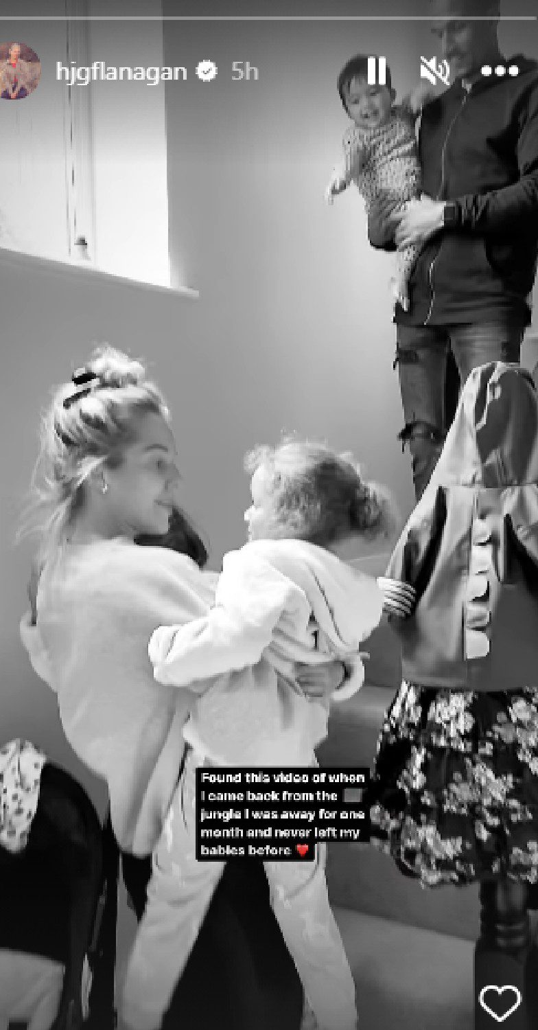 Helen Flanagan hugging her children on Instagram