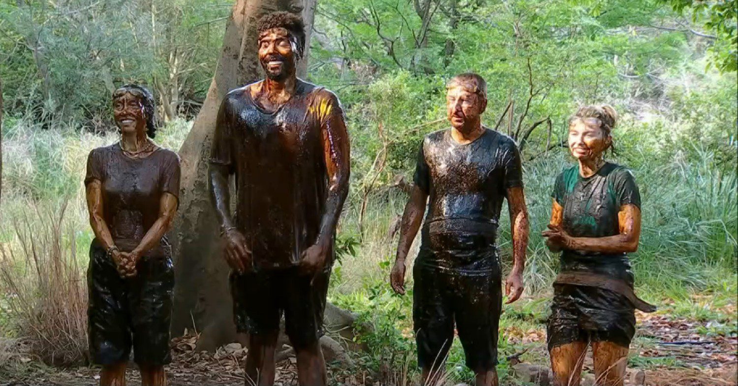 Myleene Klass / Jordan Banjo / Andy Whyment / Toff covered in gunk on I'm A Celebrity South Africa