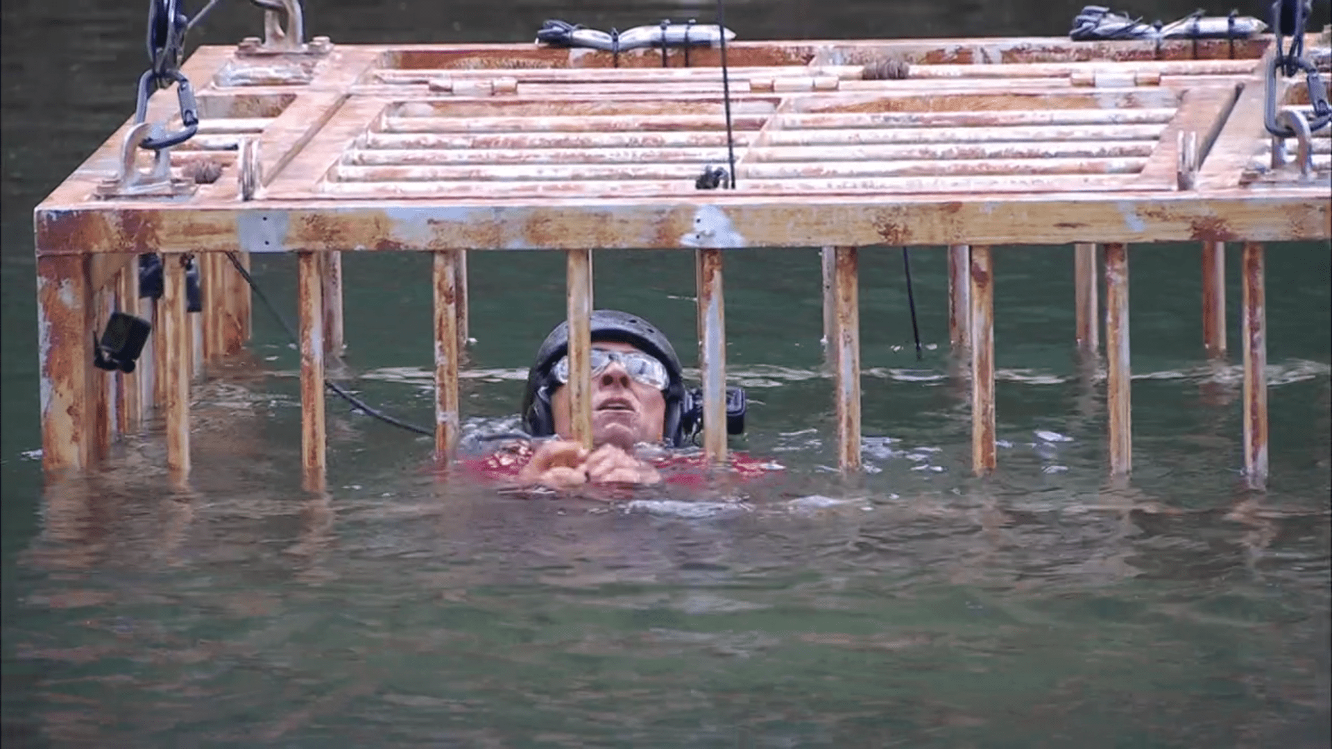 Fatima Whitbread doing her I'm A Celebrity trial last night