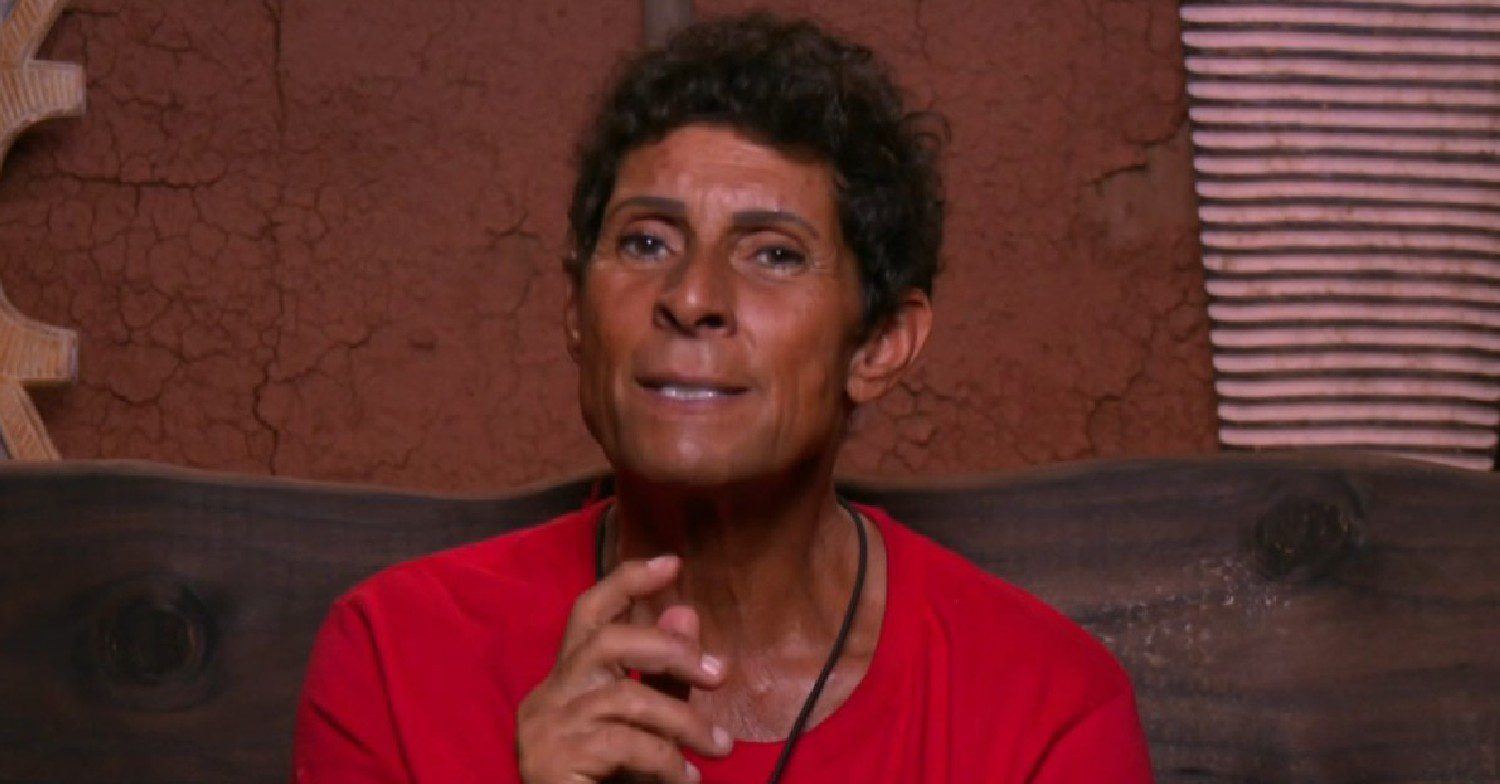 Fatima Whitbread looking cross on I'm A Celebrity South Africa
