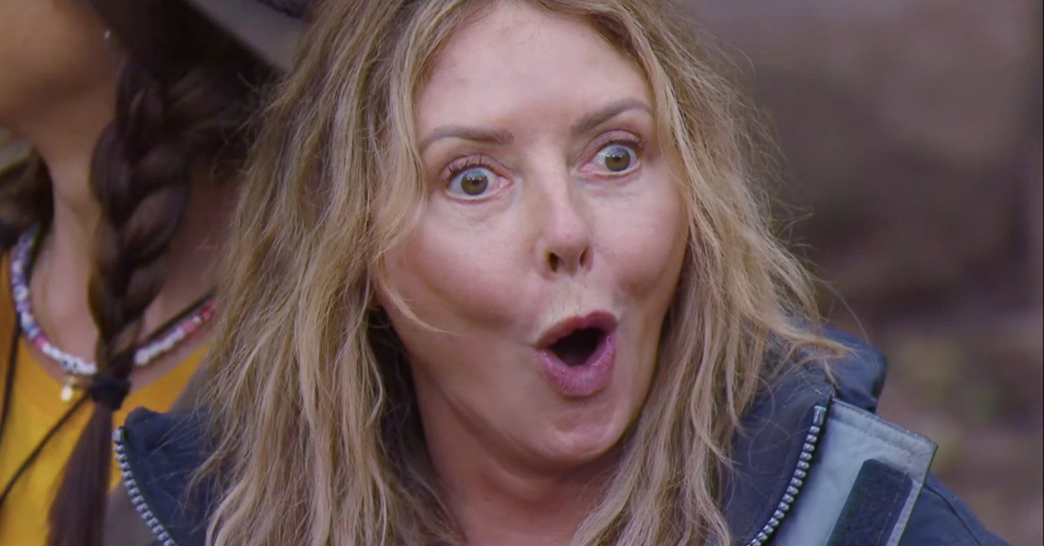 Carol Vorderman looking shocked on I'm A Celebrity South Africa