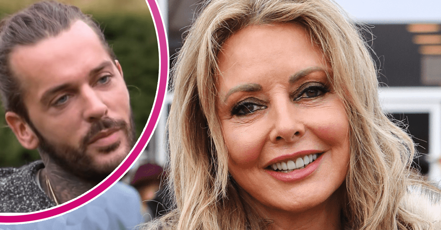 Carol Vorderman and Pete Wicks smiling