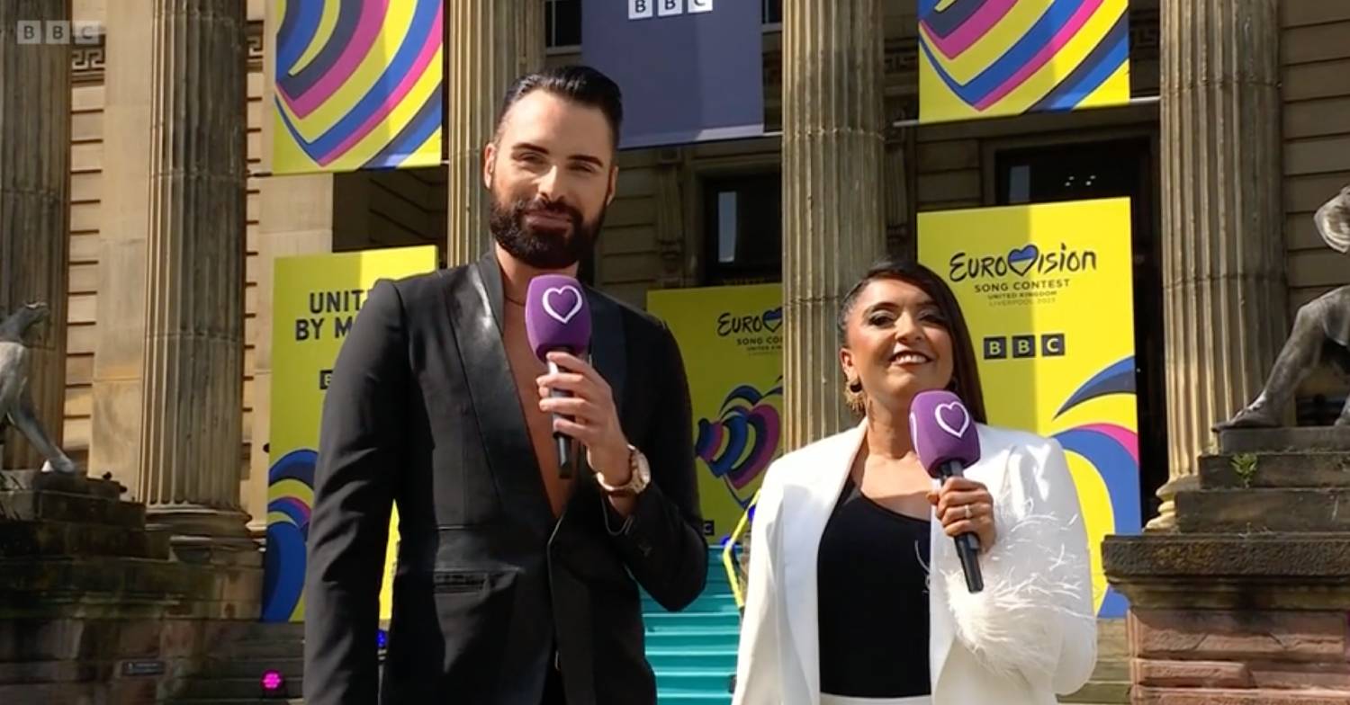Rylan Clark hosts Eurovision programming alongside Sunetra Sarker