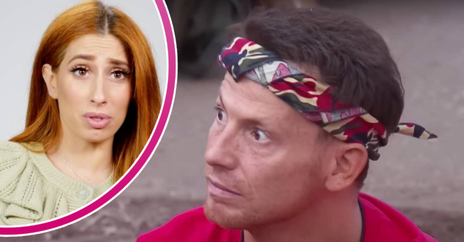 Stacey Solomon looks concerned, Joe Swash looks shocked