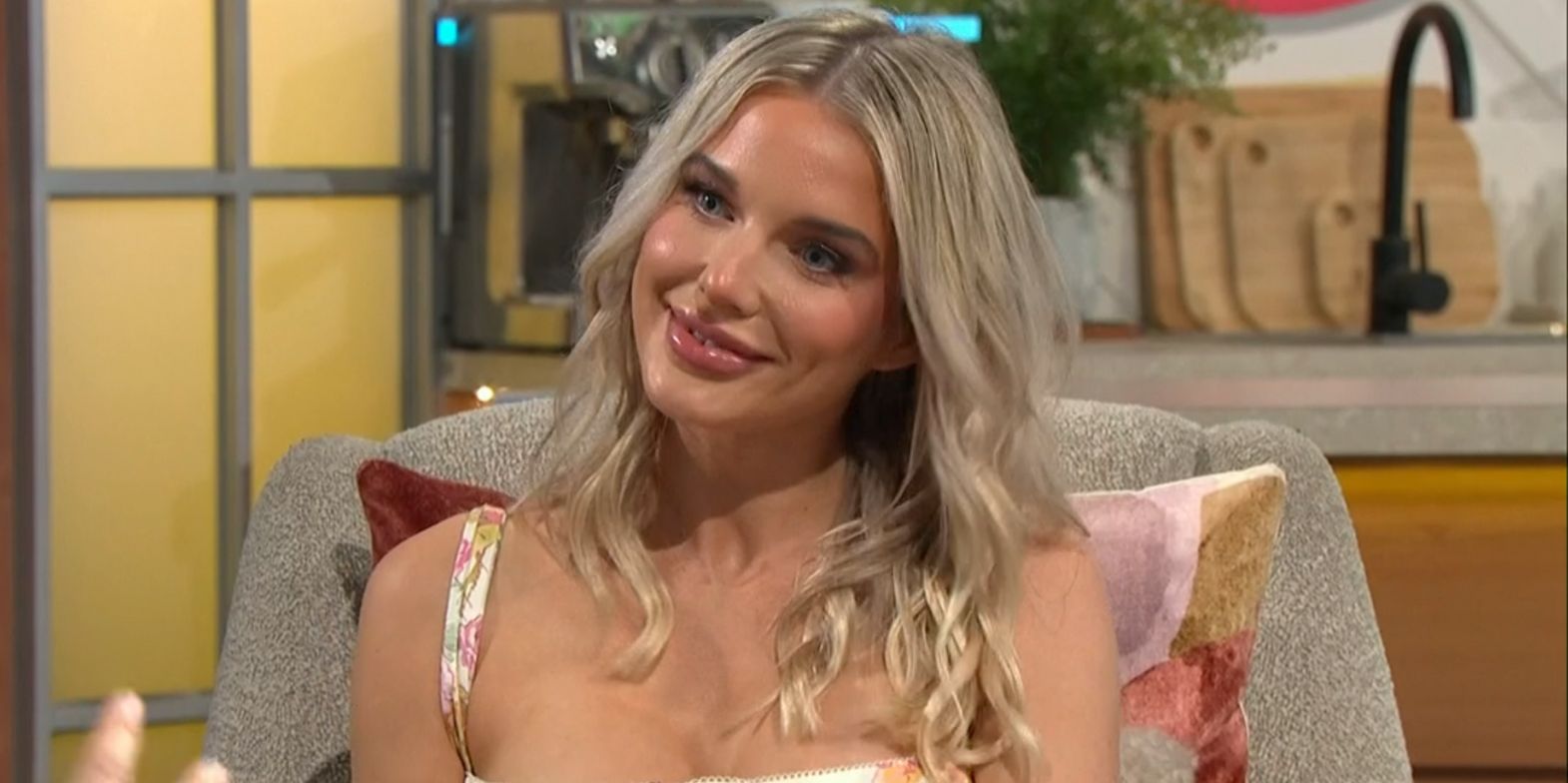 Helen Flanagan say in yellow dress on ITV's Lorraine