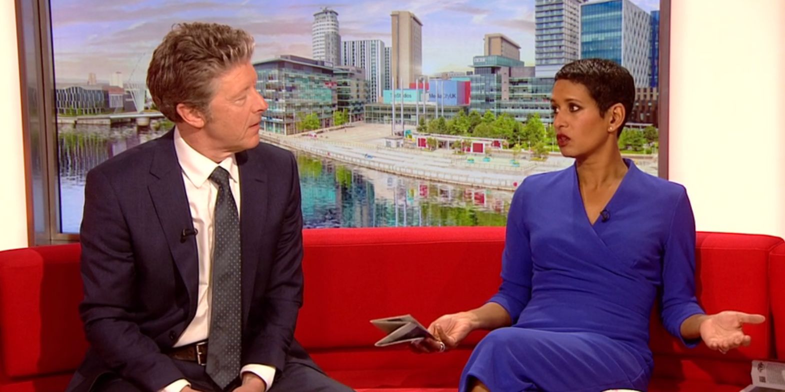 BBC Breakfast hosts Naga Munchetty and Charlie Stayt