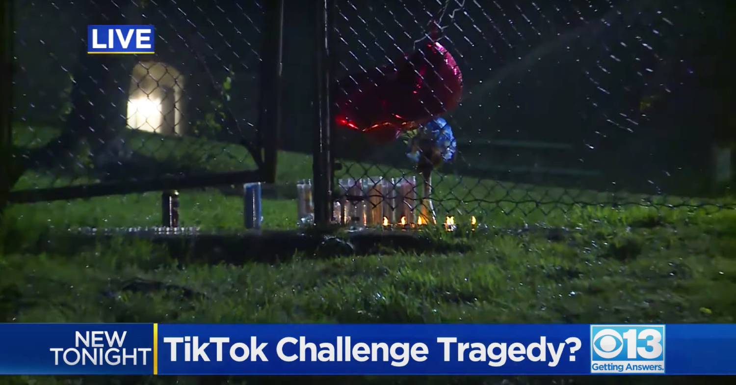 A memorial for the victims of a car crash in Lodi