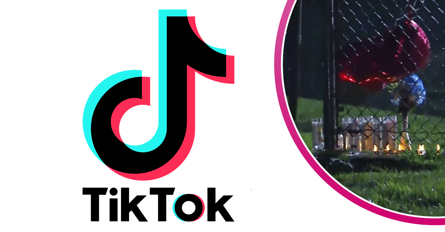 TikTok logo and candles
