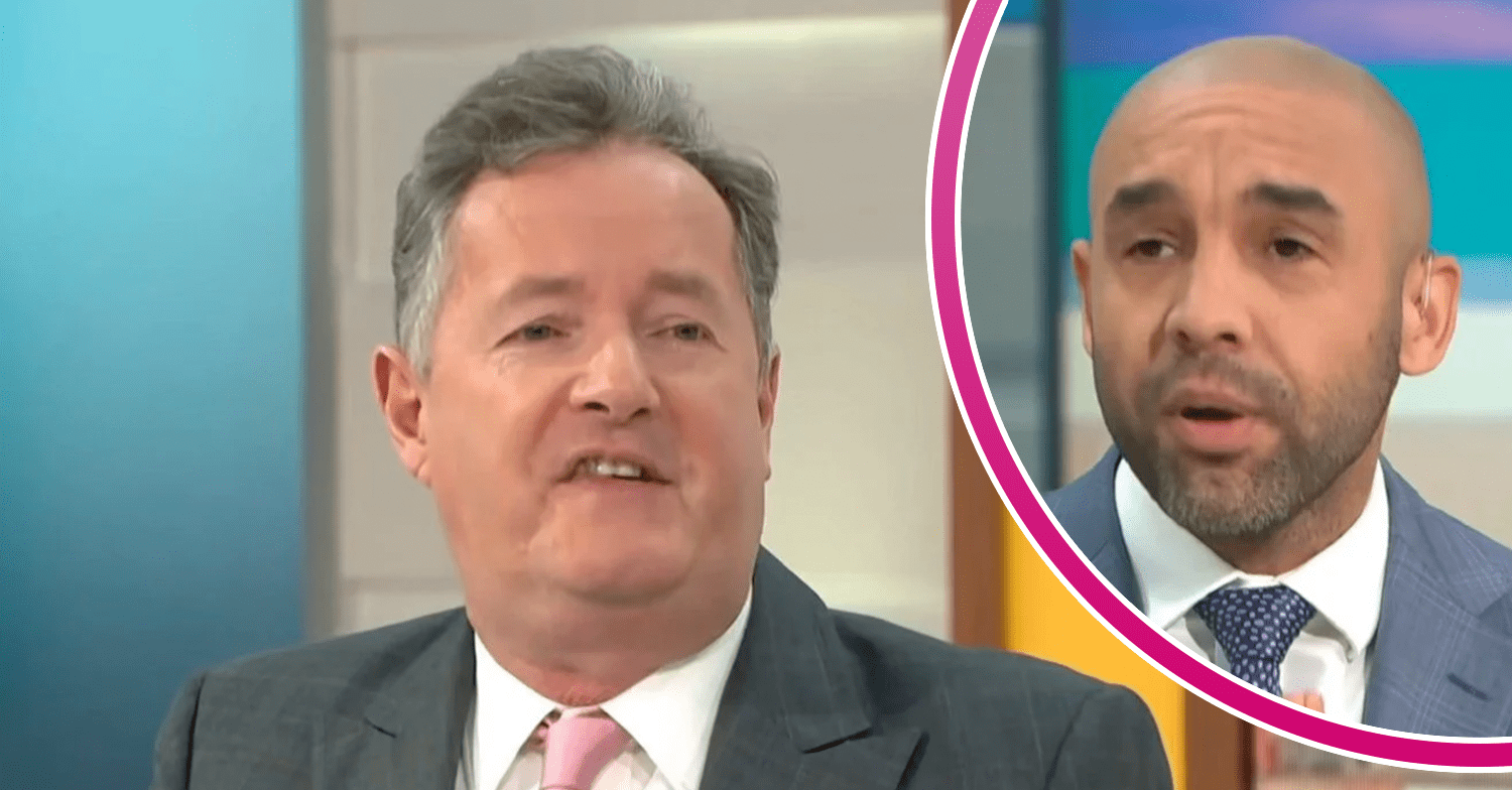 Piers Morgan and Alex Beresford arguing