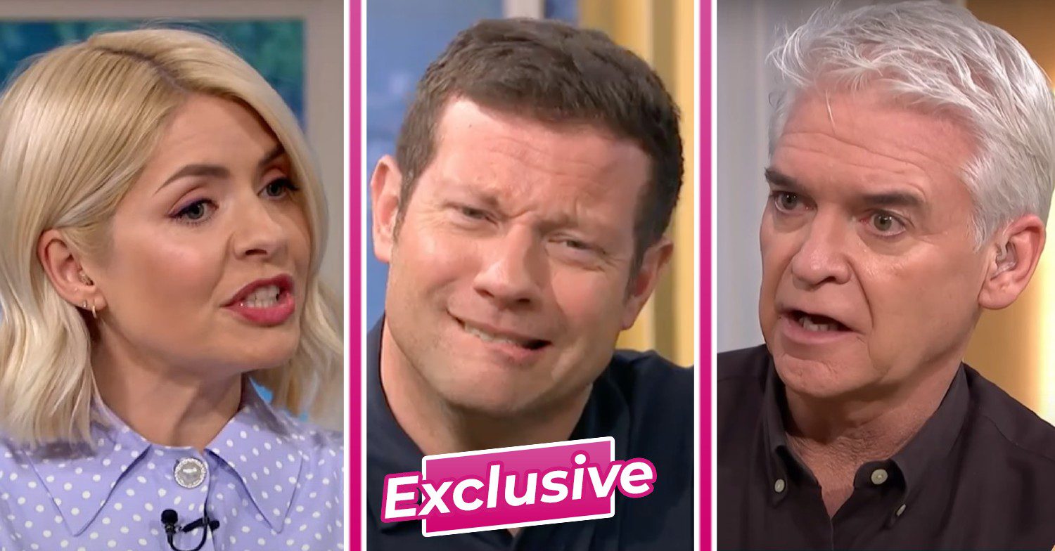 Holly Willoughby / Dermot O'Leary pulling a face / Phillip Schofield on This Morning