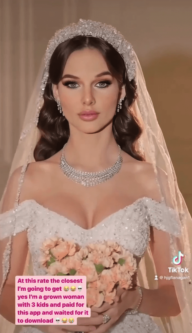 Helen Flanagan dressed as a bride