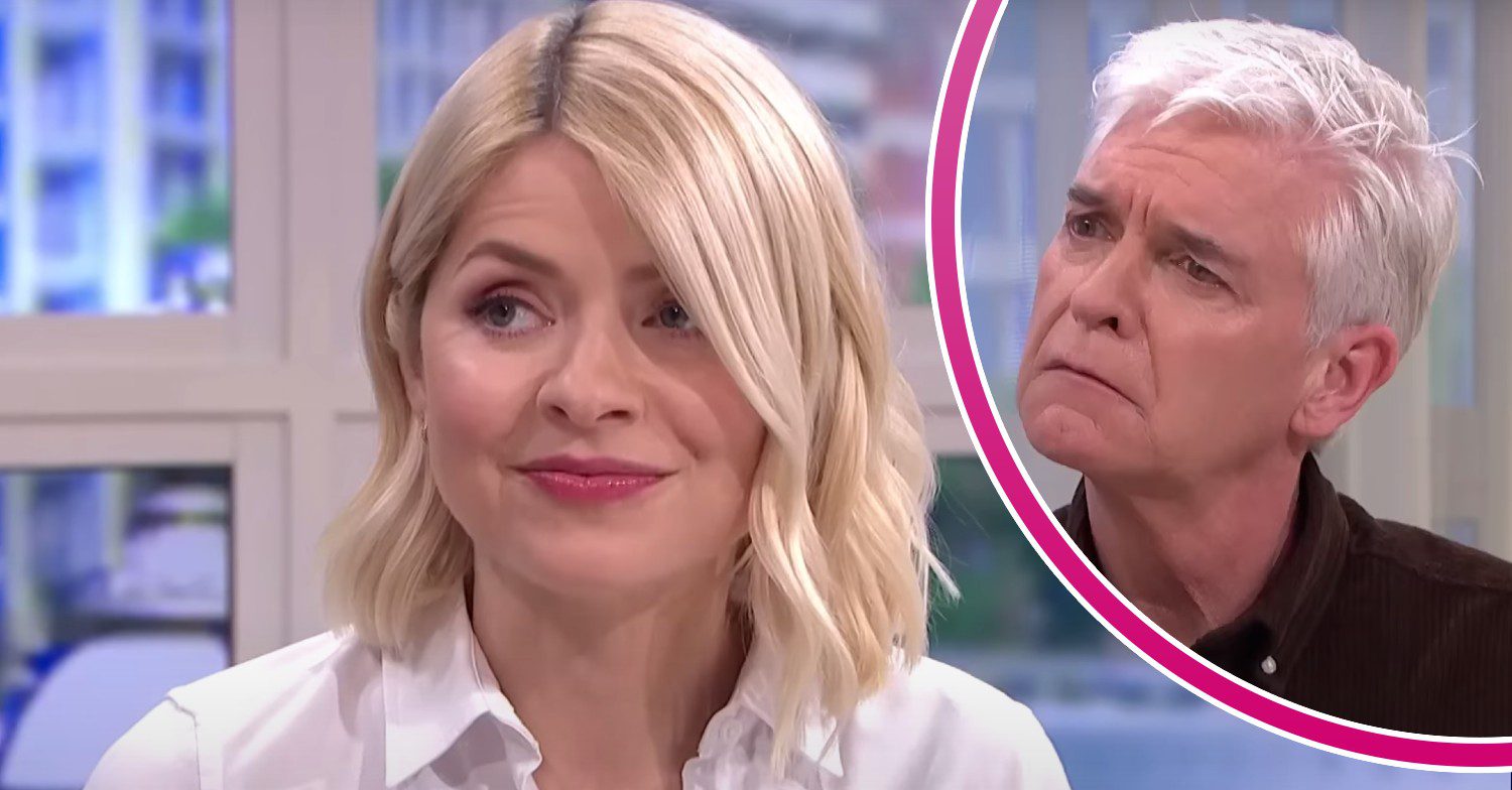 Holly Willoughby appears unconcerned, Phillip Schofield looks inquisitive