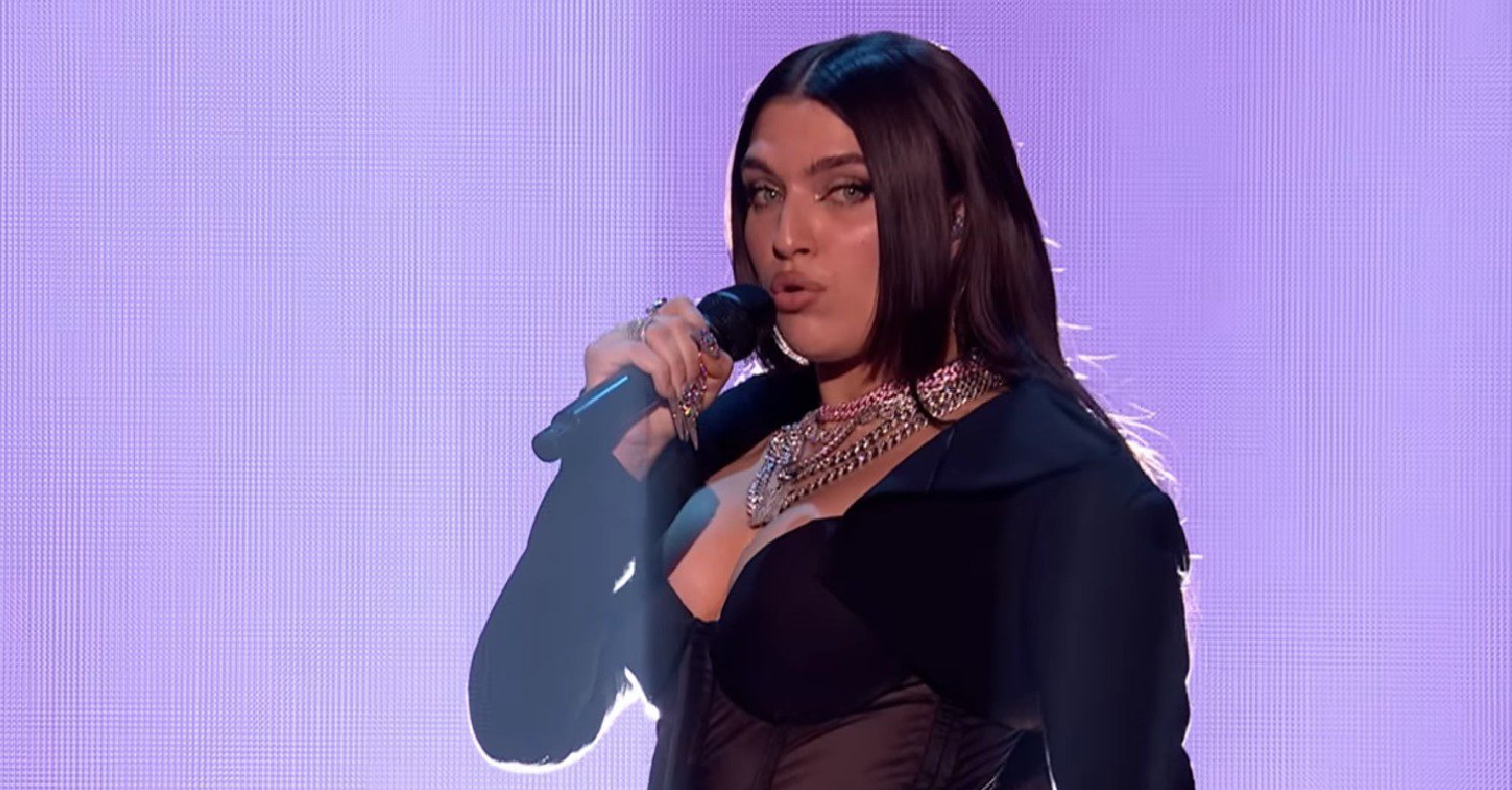 Eurovision UK entry Mae Muller on stage