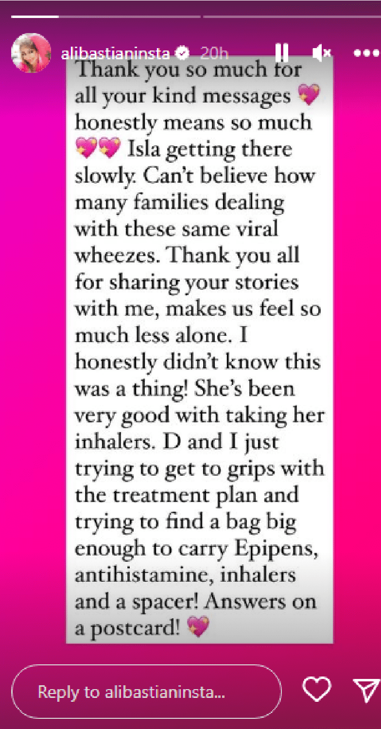 Ali Bastian on Instagram