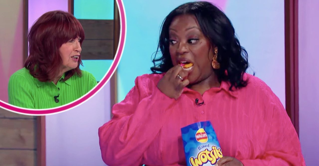 Janet Street Porter speaking as Judi Love eats crisps on Loose Women