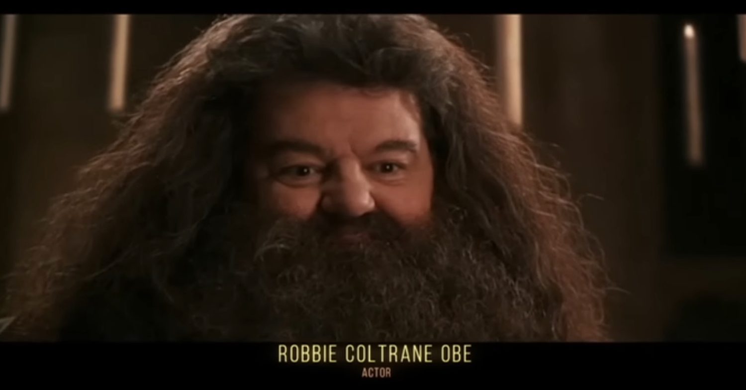 Robbie Coltrane as Hagrid in the BAFTA 2023 In Memoriam segment