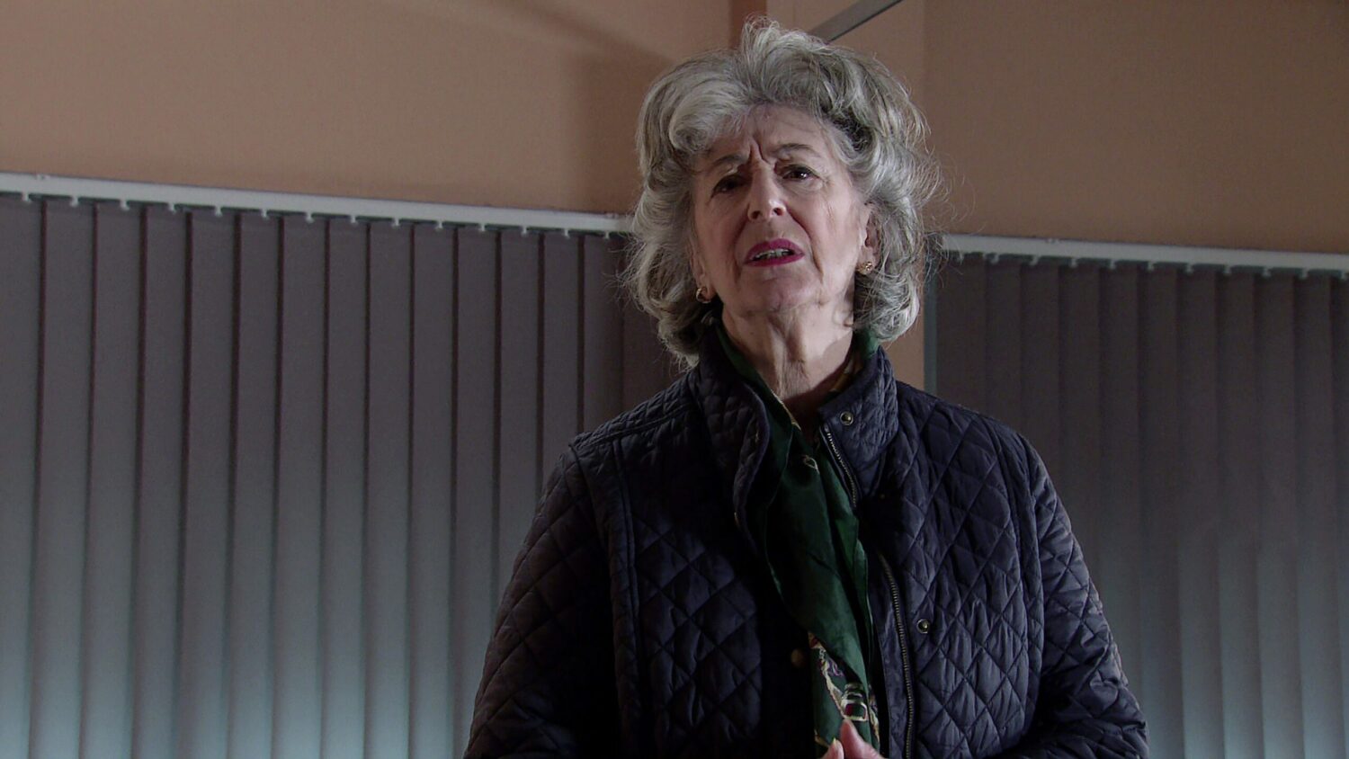 Evelyn looks worried in Coronation Street