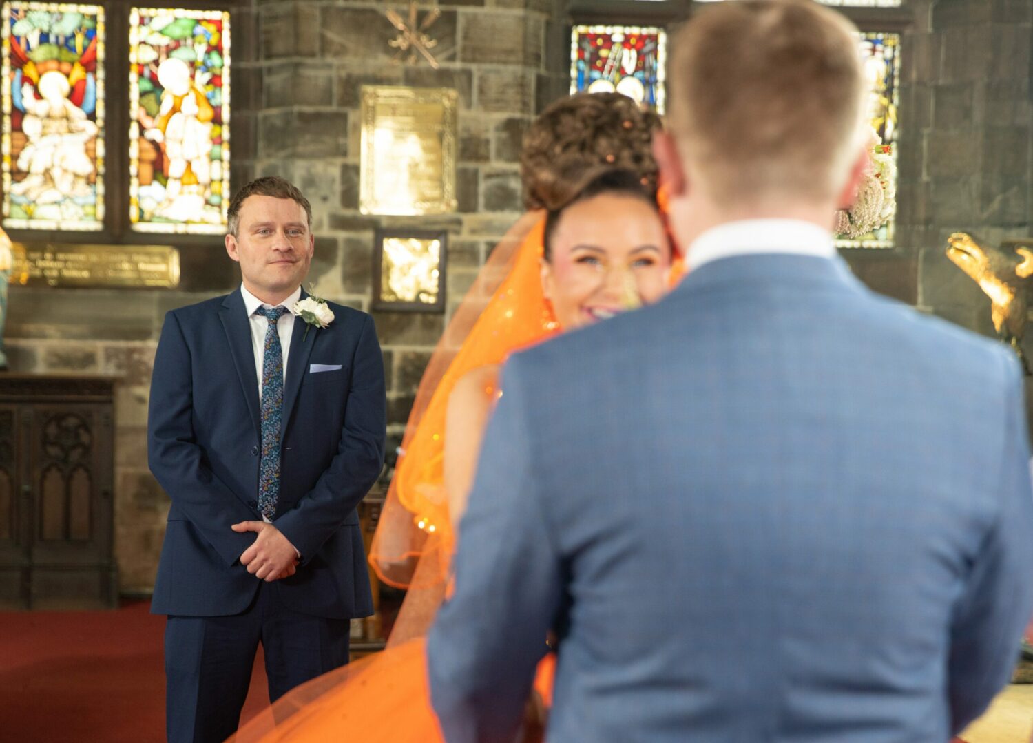Paul watches proudly as Gemma and Chesney say their vows