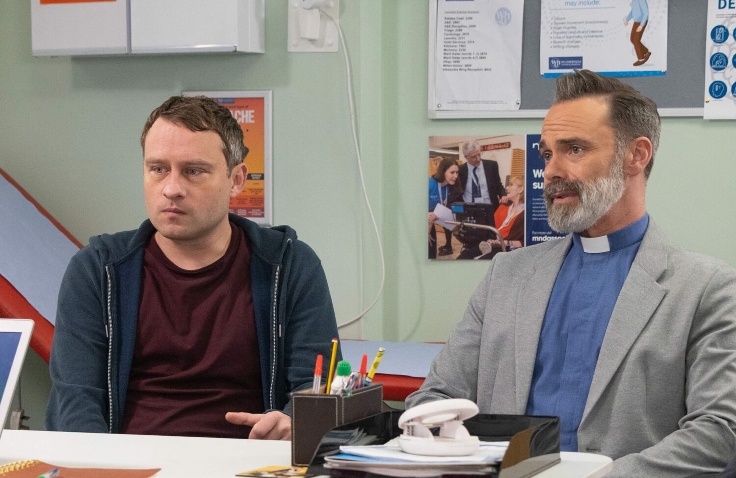 Paul Foreman and Billy Mayhew look glum in the doctor's office