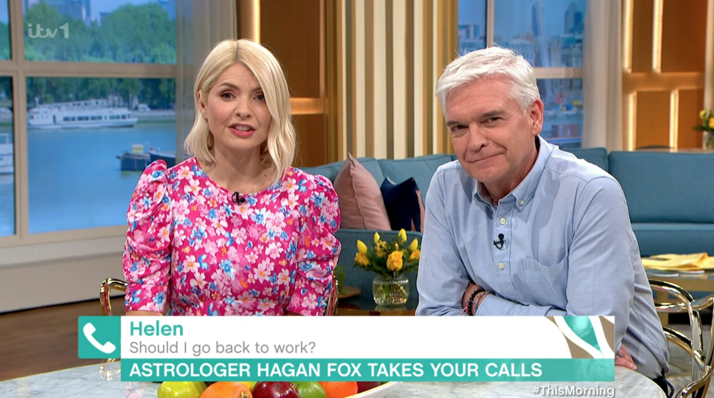 Holly Willoughby and Phillip Schofield presenting This Morning
