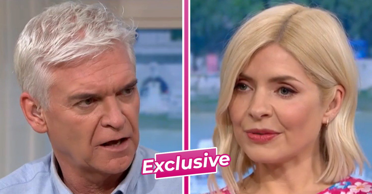 Phillip Schofield and Holly Willoughby look serious on This Morning on ITV