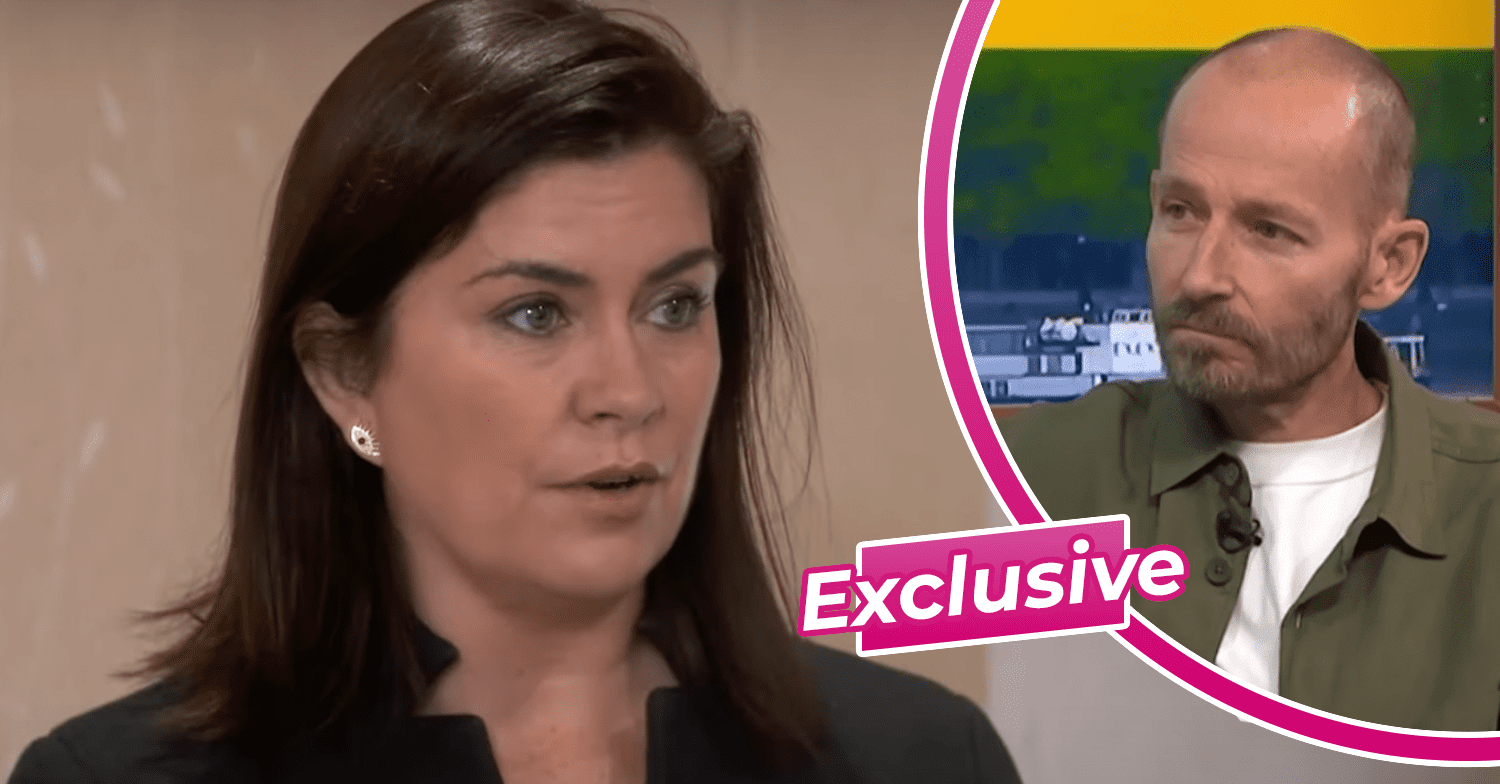 Amanda Lamb looking serious and Jonnie Irwin on GMB