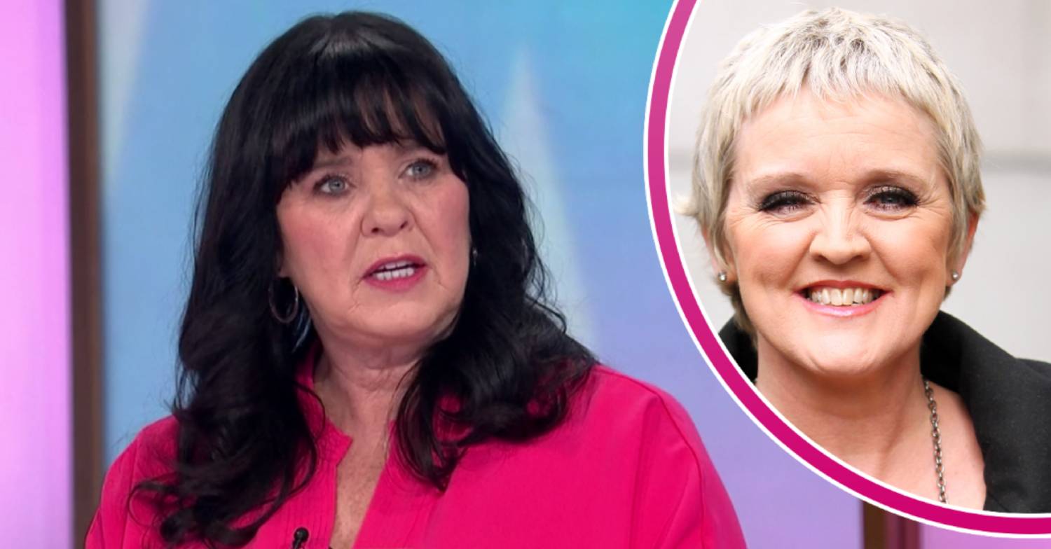 Coleen Nolan looks upset, her late sister Bernie smiles