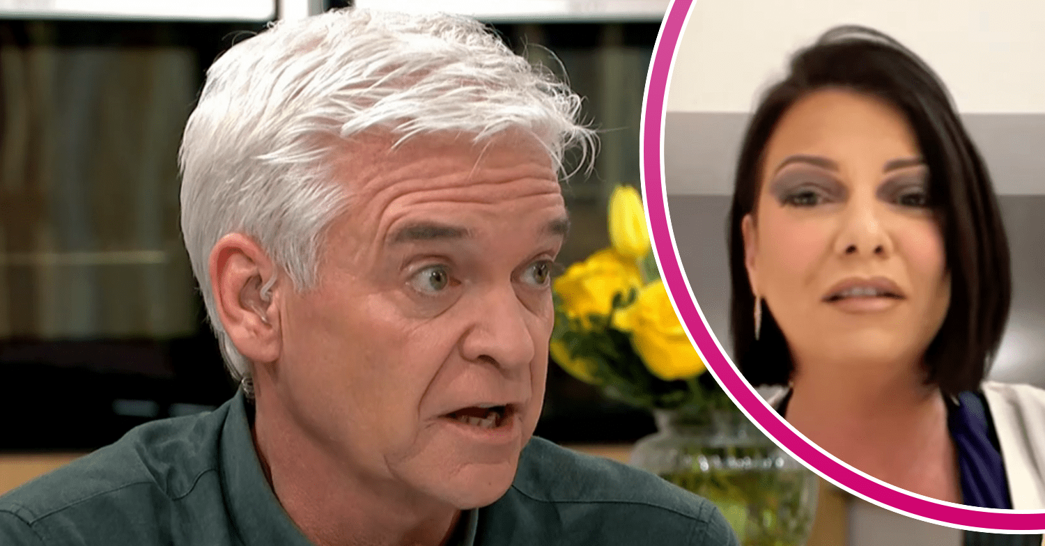 Phillip Schofield looking angry and expert Louise inset