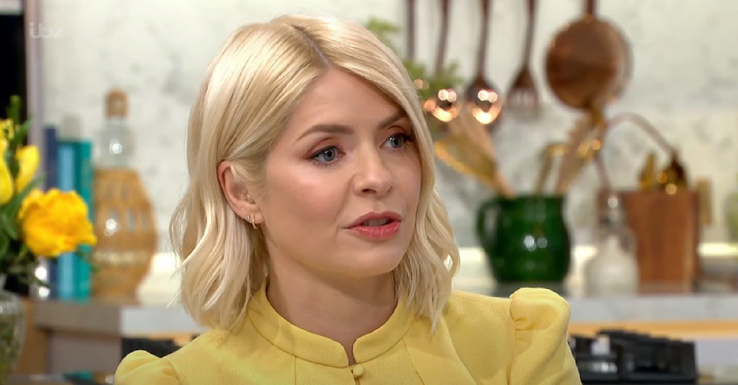 Holly Willoughby speaking in yellow outfit on This Morning today