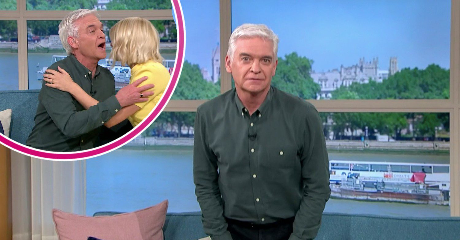 Phillip Schofield looking awkward with Holly Willoughby on This Morning today