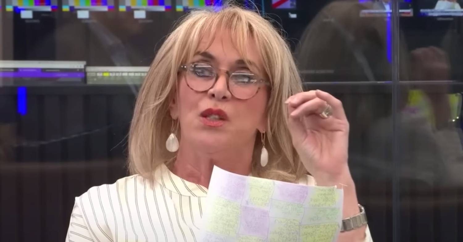 Carole Malone speaks with notes in her hand