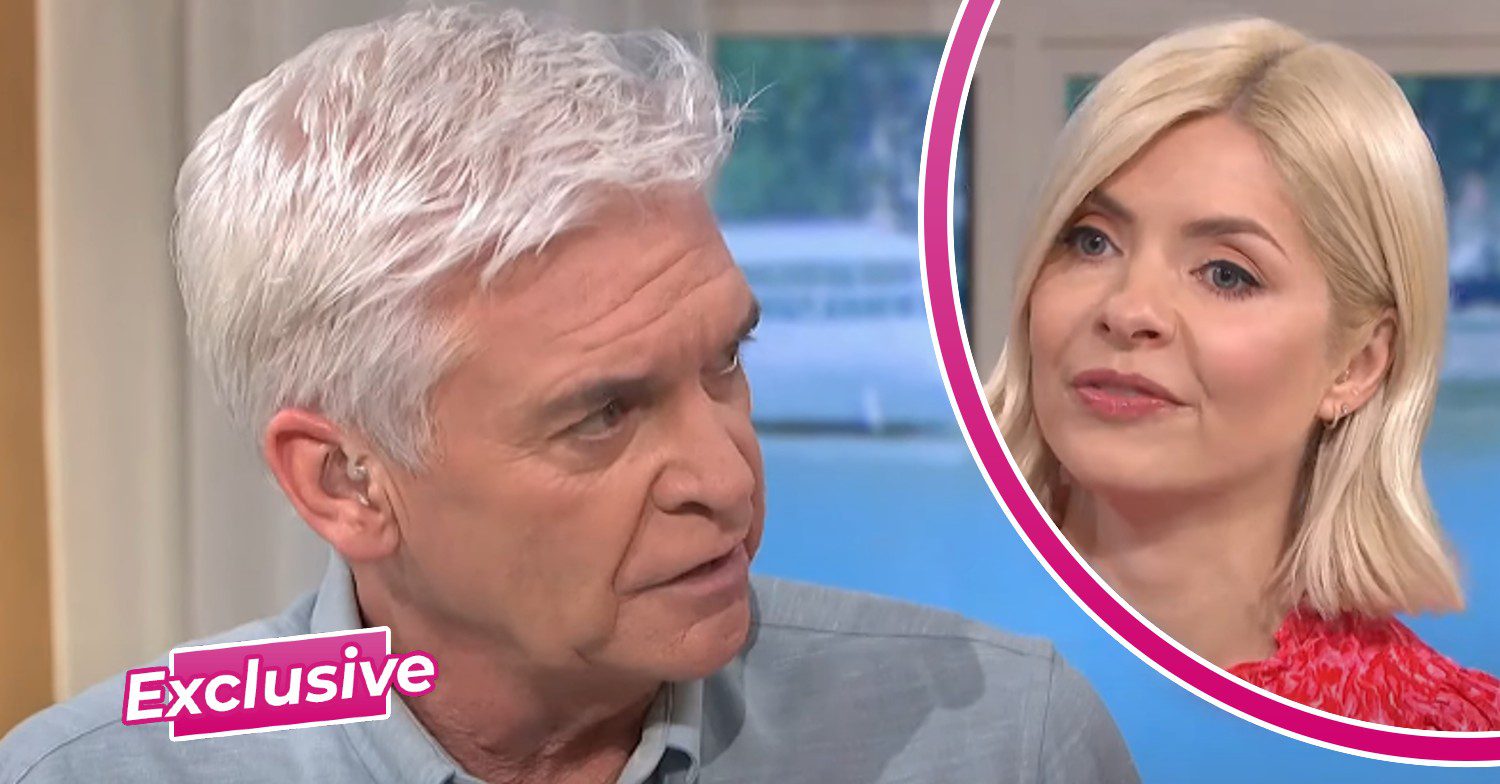Phillip Schofield looks concerned as Holly Willoughby talks on This Morning