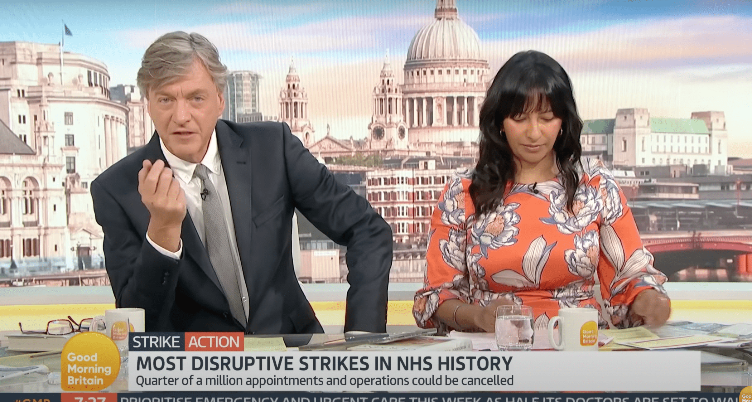 Richard Madeley presentin GMB with Ranvir Singh