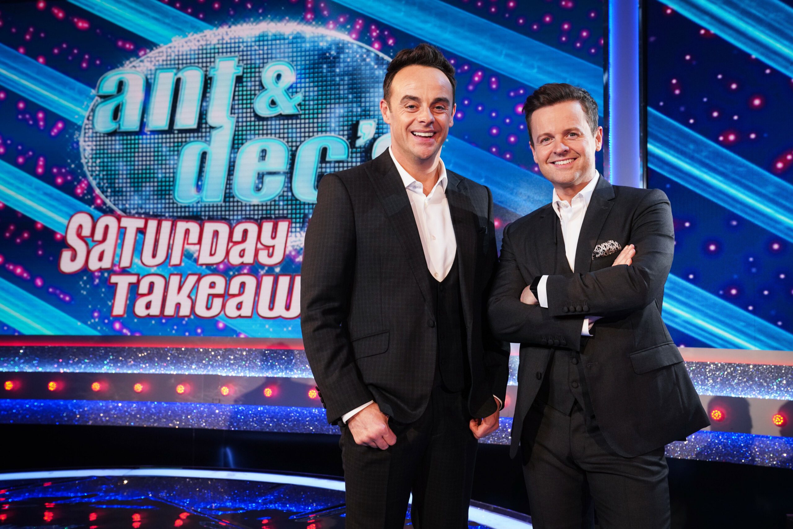 Ant and Dec pose on Saturday Night Takeaway