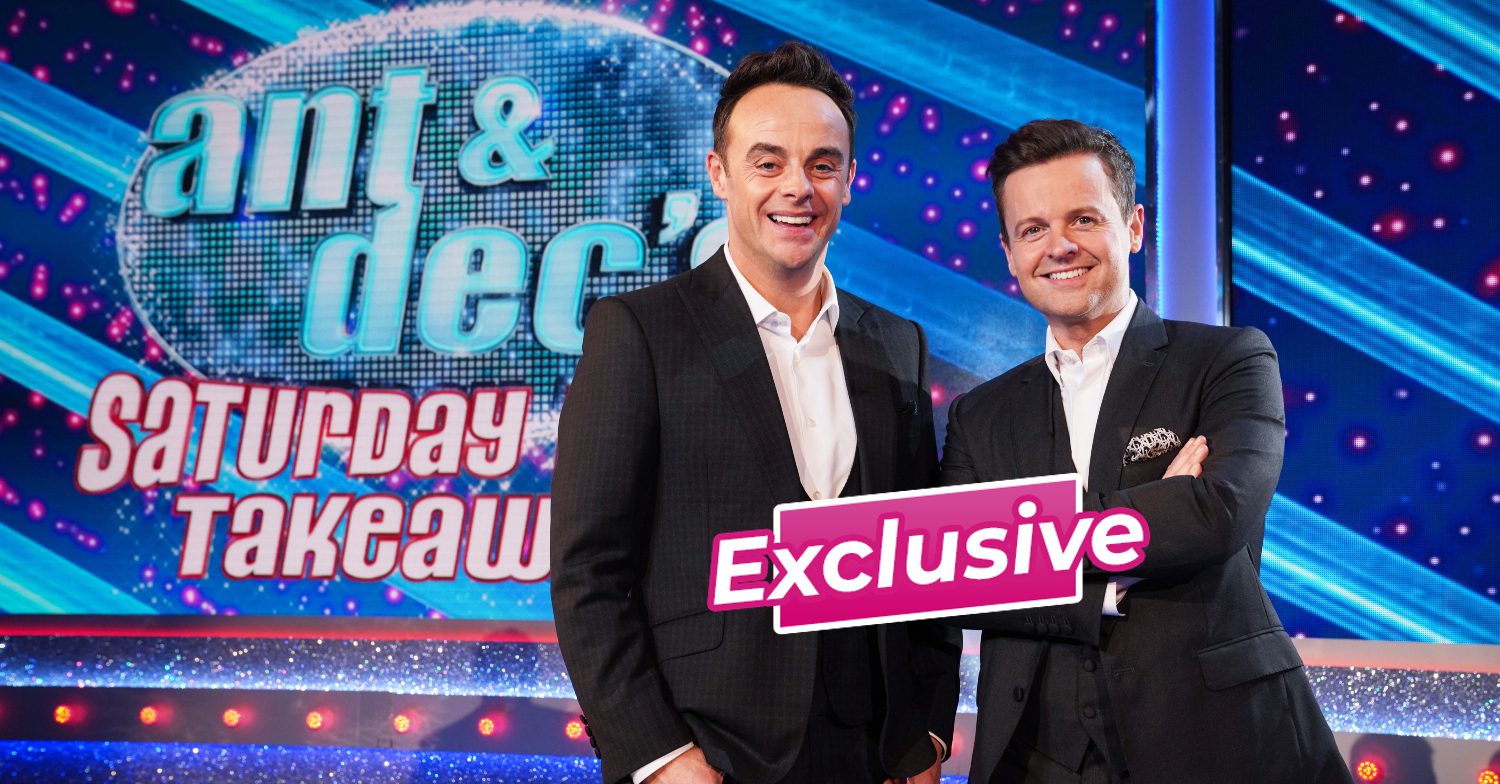 Ant and Dec smile on Saturday Night Takeaway, ED exclusive banner
